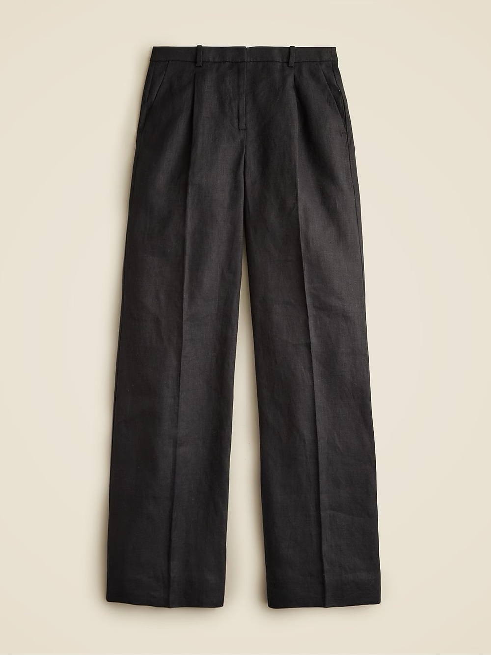 J. Crew Wide Leg Essential Pant in Linen Trouser Bottoms Full Length Black